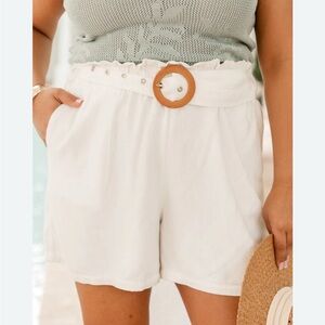 Pink lily white shorts